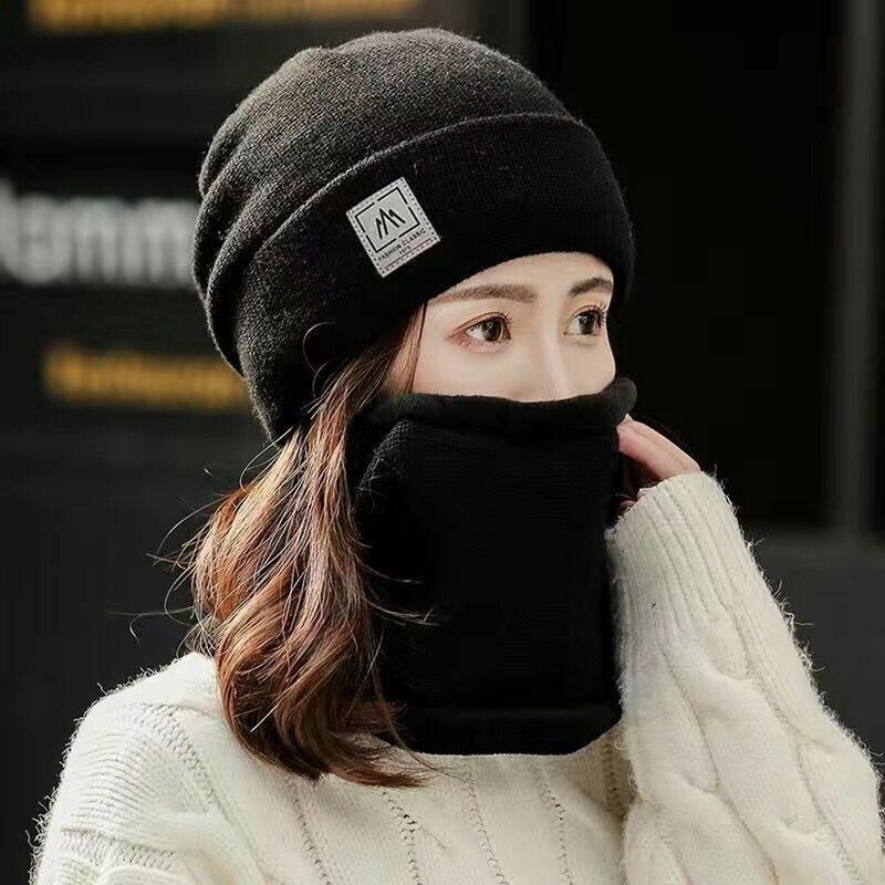 Soft Fashion lavorato a maglia a prova di freddo antivento sport all'aria aperta berretto invernale cappello sciarpa Set cappello Bomber da donna