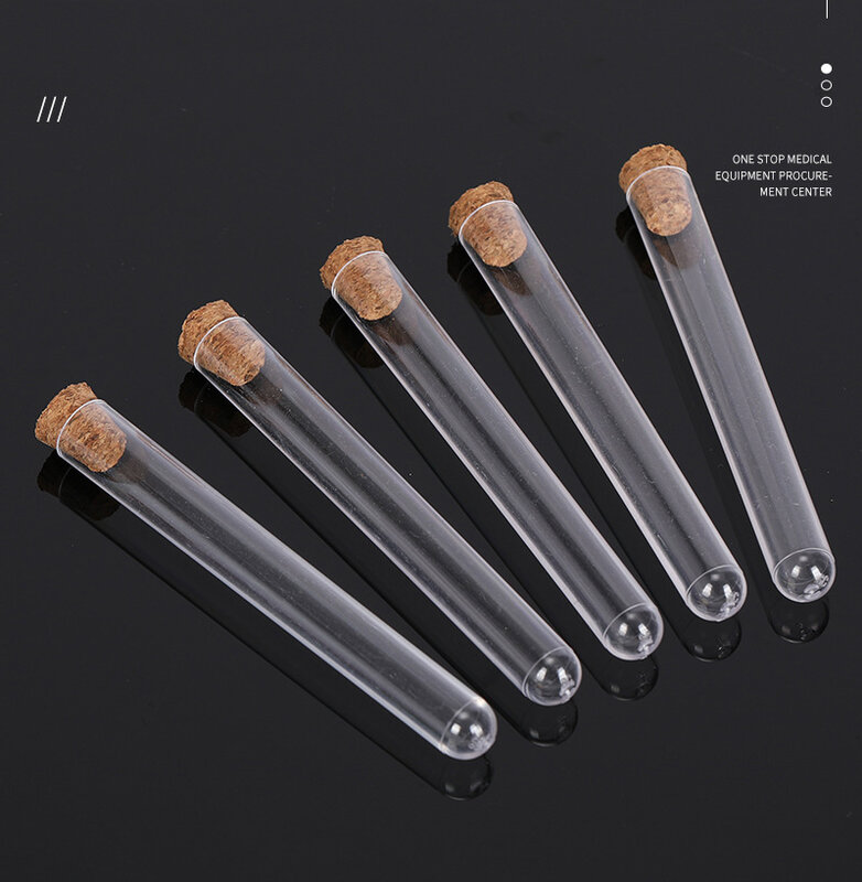 1Pc Plastic Test Tube With Cork Stoppers Empty Scented Tea Tubes Transparent Plastic Test Tube Test Tube