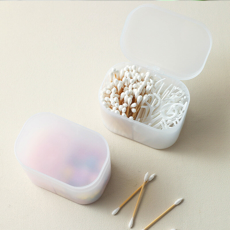 Toallitas de algodón para uñas, organizador de brochas de maquillaje, caja de almacenamiento, soporte, contenedor, doble compartimento independiente