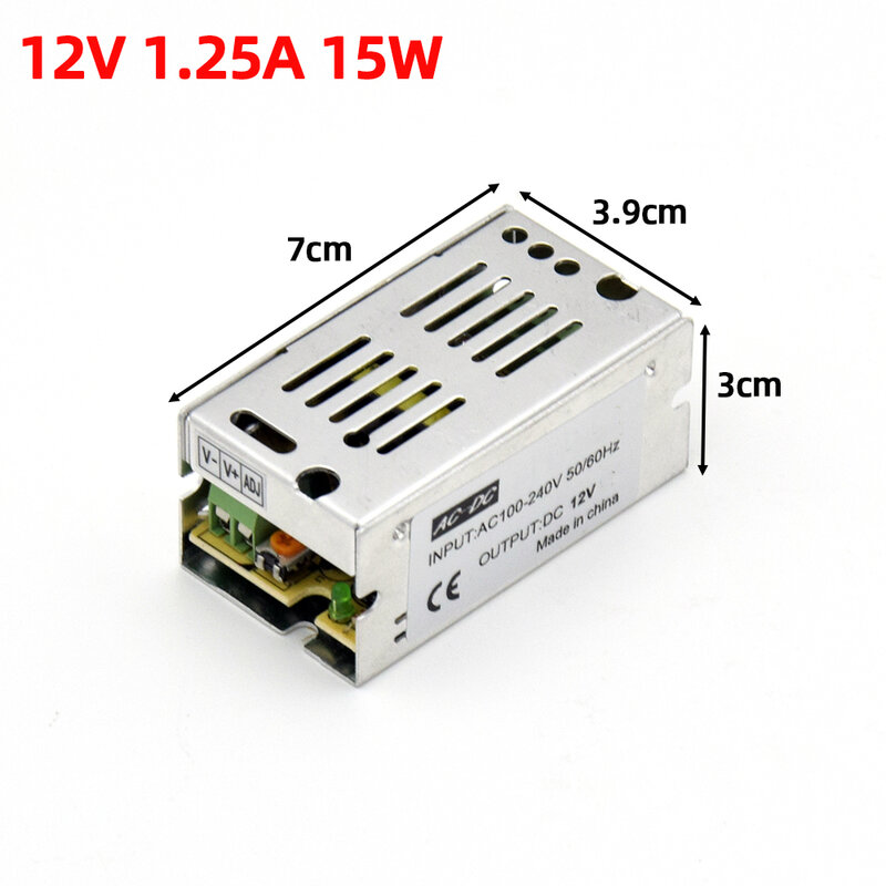Transformer pencahayaan 110V 220V ke DC 5V 12V 24V 24W 36W 48W 60W untuk CCTV adaptor catu daya Strip LED
