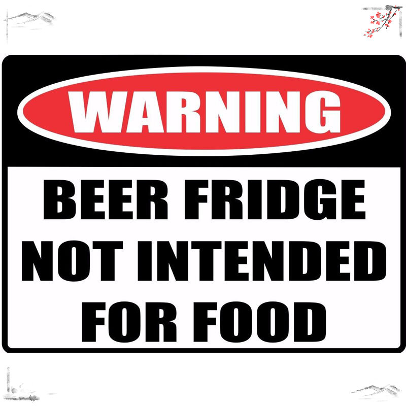 Zabawne ostrzeżenie znak lodówka piwa nieprzeznaczona do objazdowy bar naklejki Retro odblaskowe naklejki 16*11.8cm 1 szt