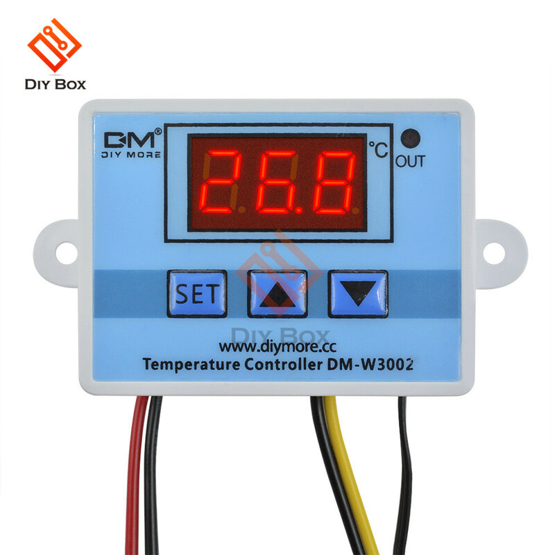 DM-W3002 XH-W3002 디지털 LED 온도 컨트롤러, 프로브 센서 포함 온도 조절기 제어 스위치, DC 12V, 24V, AC 110V-220V, 10A