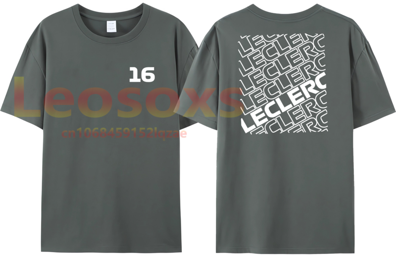 [Tew] neue Herren Nr. 16 Charles Leclerc Leosoxs T-Shirt Sport reine Baumwolle F1 Damen Kurzarm