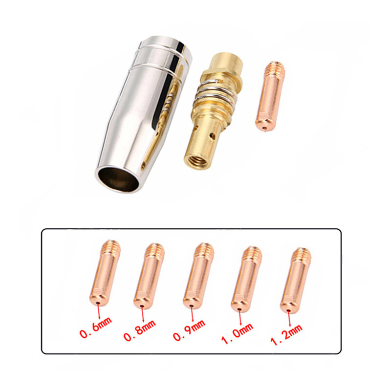 3Pcs Welder Nozzle Part Kit 15AK Conductive Tip Nozzles Contact Tips For MIG Welding Torch Welding 0.6/0.8/0.9/1.0/1.2mm