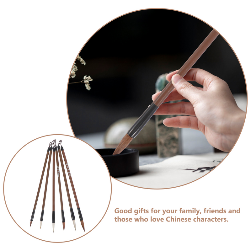 Chinese Nail Brush Set Manicure Set Learning Supplies Traditional Sumi Brushes Ink Painting Brush Chinese Weasel Hair Brushes