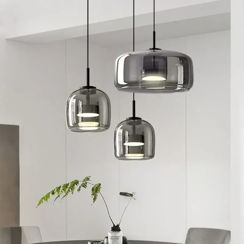 Glass LED Pendant Light Nordic Hanging Lamp for Dining Room Restruant Bar Indoor Decor Lighting Bedroom Bedside Led Ligh Fixture