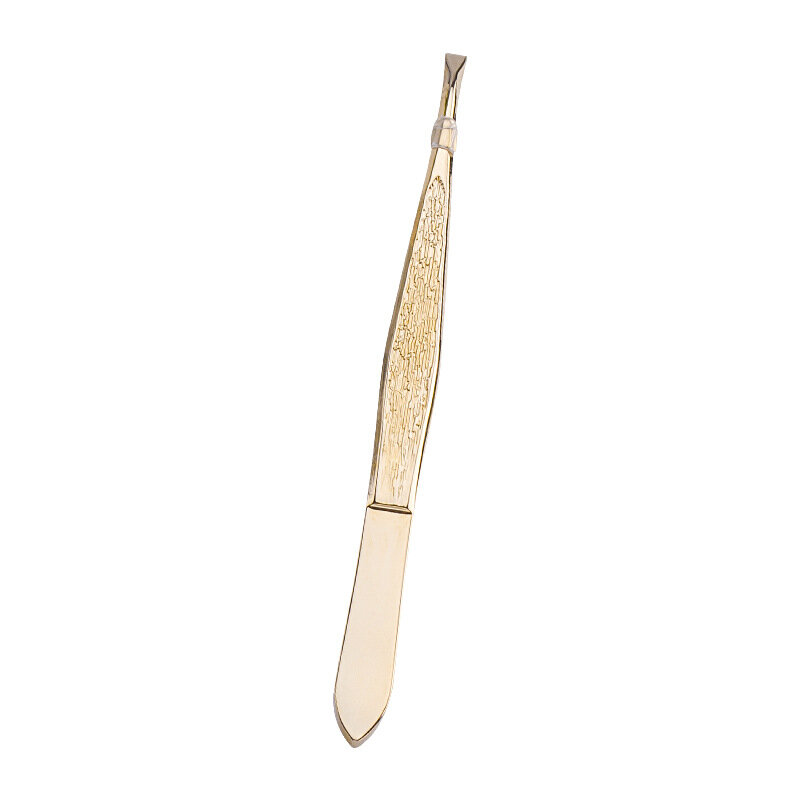 Professional Gold Eyebrow Tweezers Eyelashes Hair Beauty Slanted Stainless Steel Tweezer Makeup Tool for Face Hair Removel
