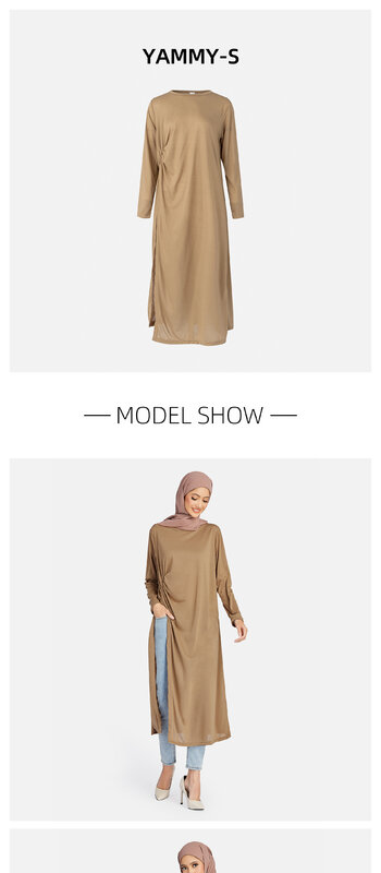 Jalabiya-Vestidos musulmanes para mujer, Abaya, caftán de Dubai, Turquía, Color sólido, manga larga, Túnica islámica, Ramadán, ropa islámica