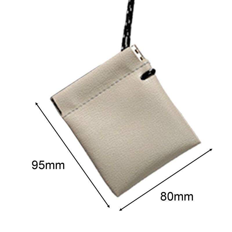 5xHanging Neck Pouch Pendant Earphone Carrying Case for Outdoor Hunting Travel Gray