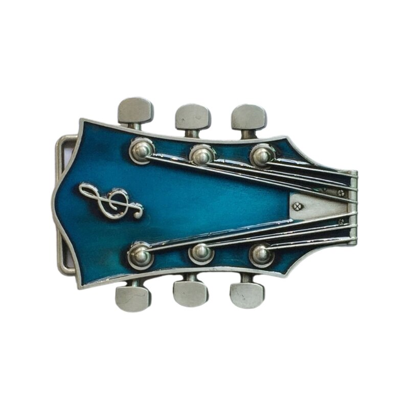 Vintage Metal Guitar Shape Belt Buckle Delicate Belt Buckle DIY Waistband Accessories Western Cowboy Rock Style