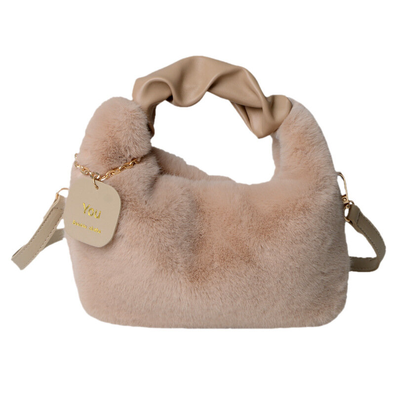 2023 New Plush Bag Women Lunch Box Bag Handbag Fashion Plush Shoulder Bag