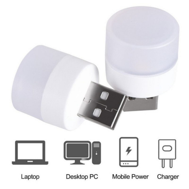 USB LED Plug Lamp para Computador e Celular, Proteção para os Olhos, Pequena Luz Noturna, Super Bright, Power Charging, Livro, 1W, 5 Pcs