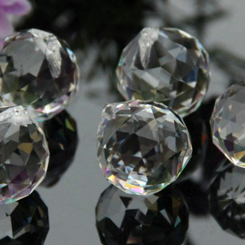 Przezroczyste 40mm fasetowane szklane pryzmat z kryształowej kuli żyrandol kryształowe części do zawieszenia żarówka ślubny wystrój domu łapacza