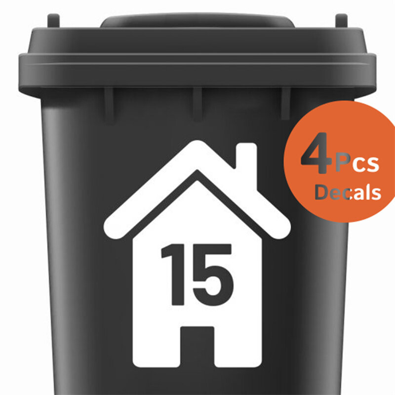 4 шт., виниловые наклейки для мусорных корзин