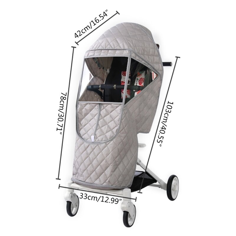 All inclusive Rain Cover Showerproof Stroller Enclosure Baby Stroller Windproof Shield Suitable for All Strollers