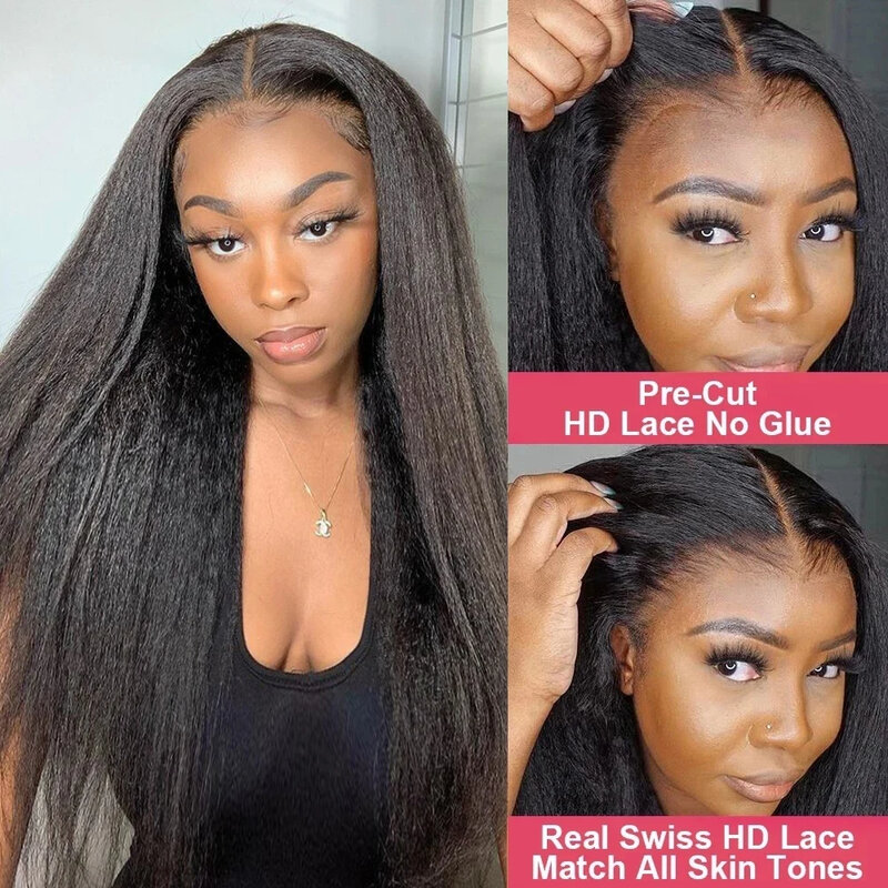 30 32 Inch Pre Plucked Peruvian For Women \Kinky Straight HD Lace Wig Human Hair Culry Wave 360 Lace Frontal Wigs