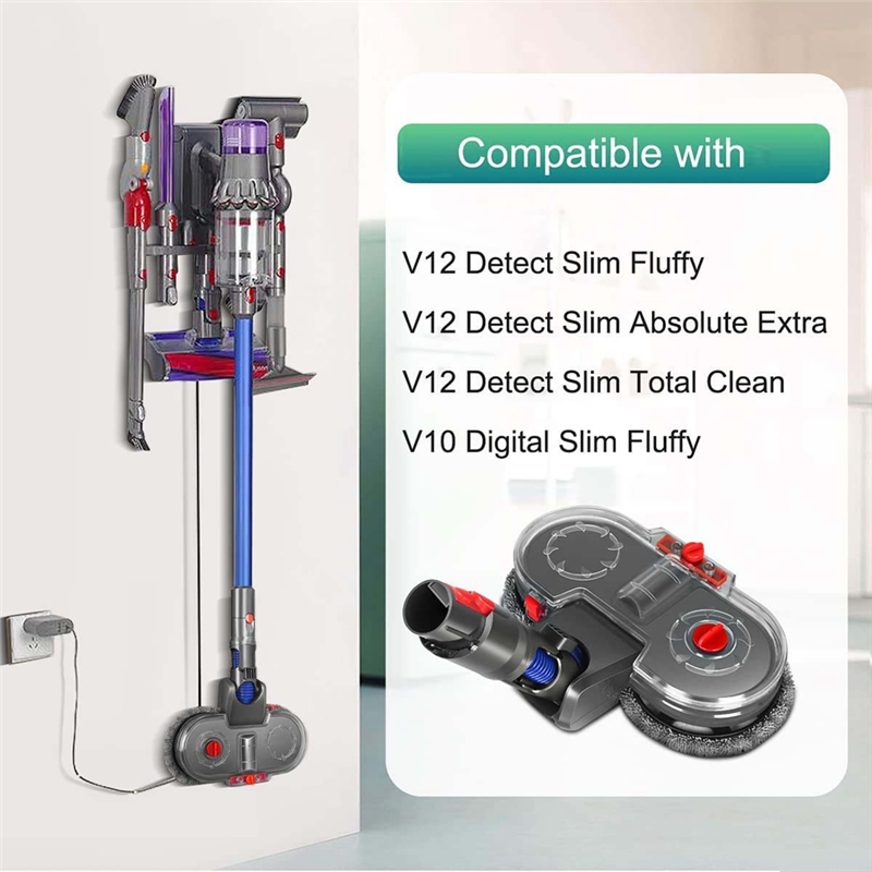 Alat pel elektrik, perlengkapan pel elektrik untuk Dyson V12 deteksi ramping, penyedot debu, tambahan pel dengan 6 bantalan pel dan tangki air yang dapat dilepas