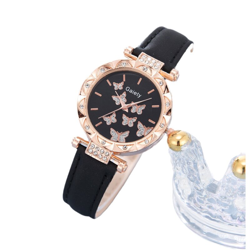 Conjunto de reloj digital con correa de mariposa para mujer, nuevo estilo, personalidad de moda, simple