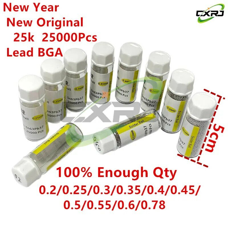 1 Bottle Reballing Balls (0.2 0.25 0.3 0.35 0.4 0.45 0.5 0.55 0.6 0.65 0.76 ) BGA LeadSolder Ball Leaded BGA Rework Repair Tools