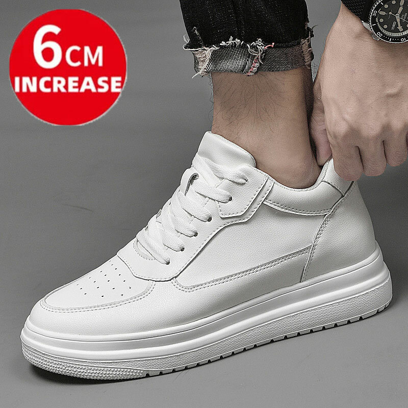 Genuine Leather Heightening Elevator Shoes Height Increase Shoes Men Height  Insole 6CM Men Sneakers Sport  zapatos para hombre