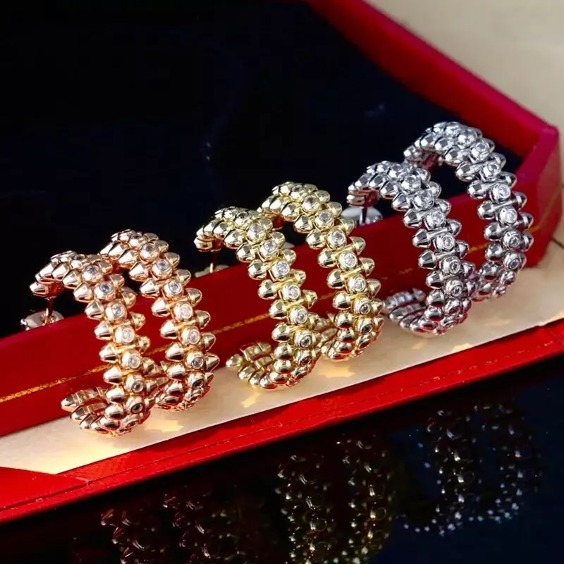 Luksusowy design S925 srebro cyrkon nit kolczyki dla kobiet Punk marka modowa wysokiej klasy biżuteria prezent na rocznicę