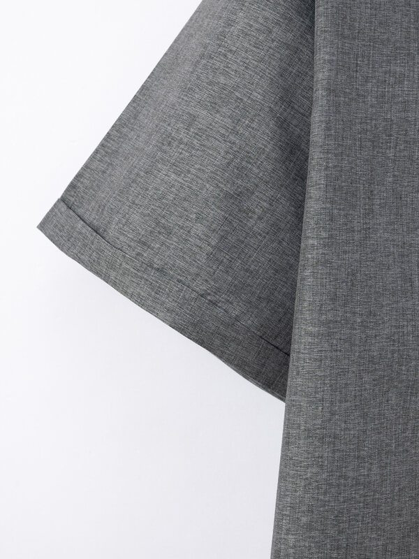Camisa casual solta de linho masculina, manga curta, cardigã de corante de lapela, tamanho grande, blusa de praia de verão, nova, 2024