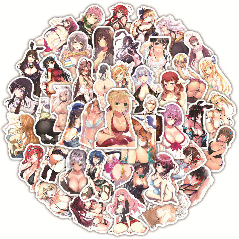 10/30/50/100pcs Cartoon Hentai Sexy Anime Girl Waifu Stickers giocattoli decalcomanie fai da te Skateboard Phone Laptop adesivo adulto impermeabile