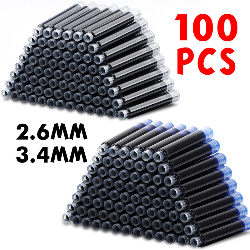100Pcs 2.6/3.4mm Replaceable Metal Pen Refills Special Office Business Ballpoint Pen Refill Rods for Writing Office Stationery
