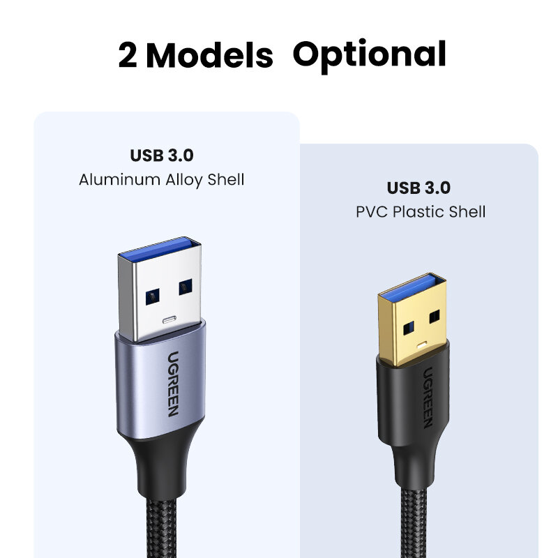 Kabel Ekstensi USB UGREEN USB 3.0 Kabel Ekstensi Tipe A Jantan Ke Betina Kabel Transfer Data untuk Playstation Flash Drive USB 2.0