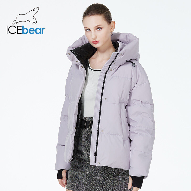 ICEbear 2023 новые зимние куртки короткие стильные ветрозащитные хлопковые пальто с капюшоном для женщин GWD3708I