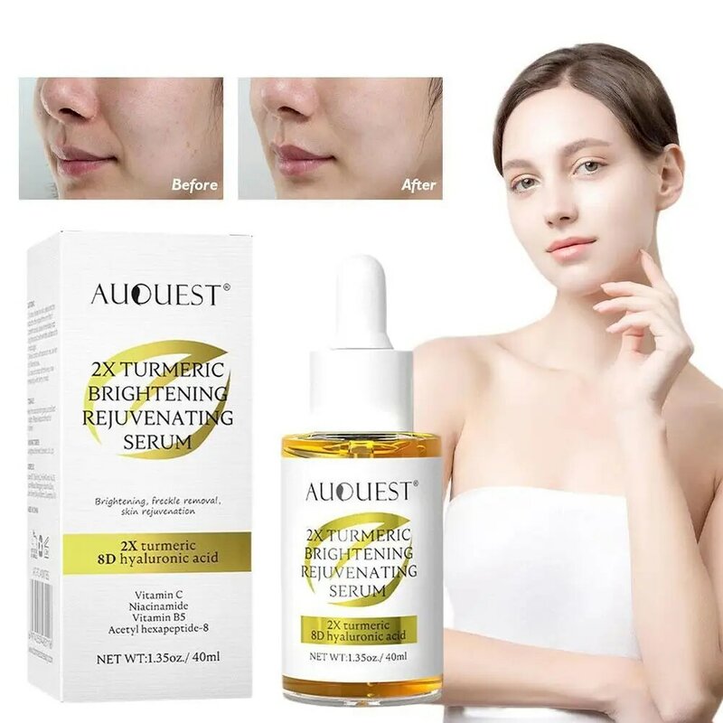40ml Dark Spot Serum Hyaluronic Acid Whitening Vitamin C Face Serum Turmeric Collagen Facial Skin Care Beauty
