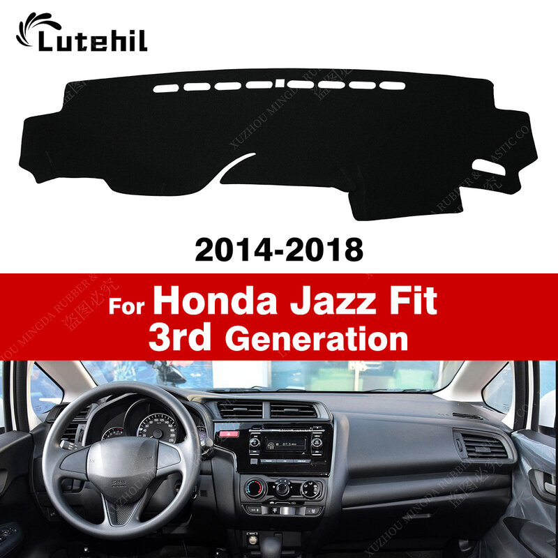 Pokrywa deski rozdzielczej samochodowe dla Honda Jazz Fit 3RD Generation 2014 2015 2016 2017 2018 mata na deskę rozdzielczą antyuv dywany akcesoria samochodowe