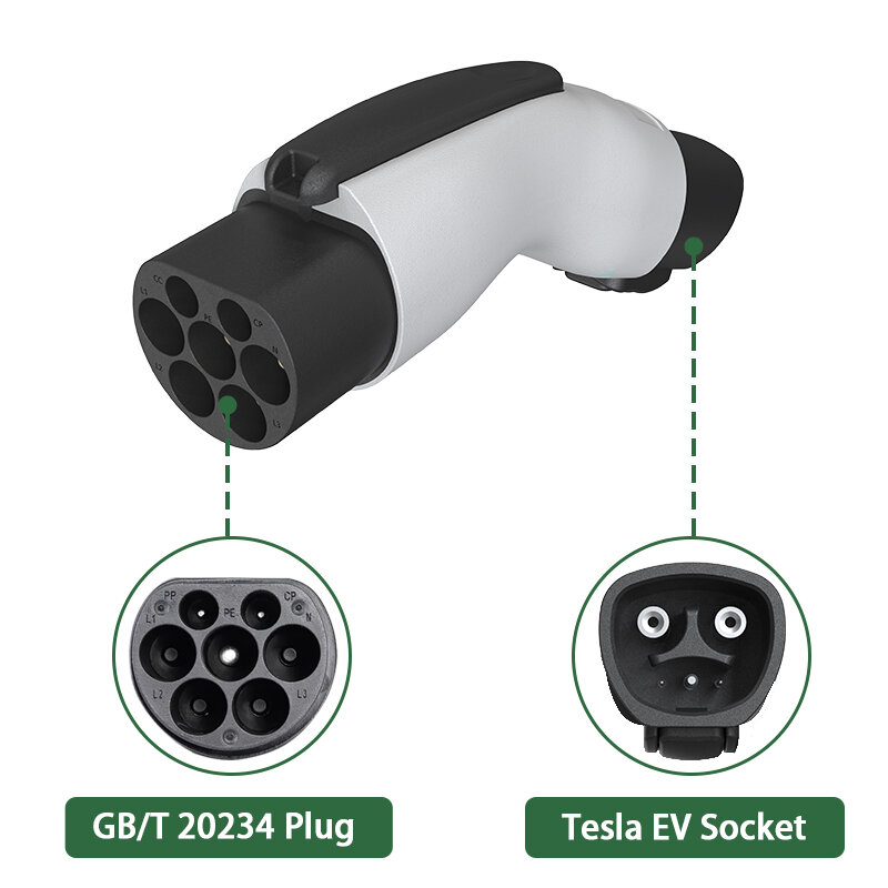 Модели Tesla y 2024 аксессуары для электрического автомобиля с блокировкой EV Charger Tesla To GBT Adapter All для автомобильного аксессуара EV Adapter для автомобиля