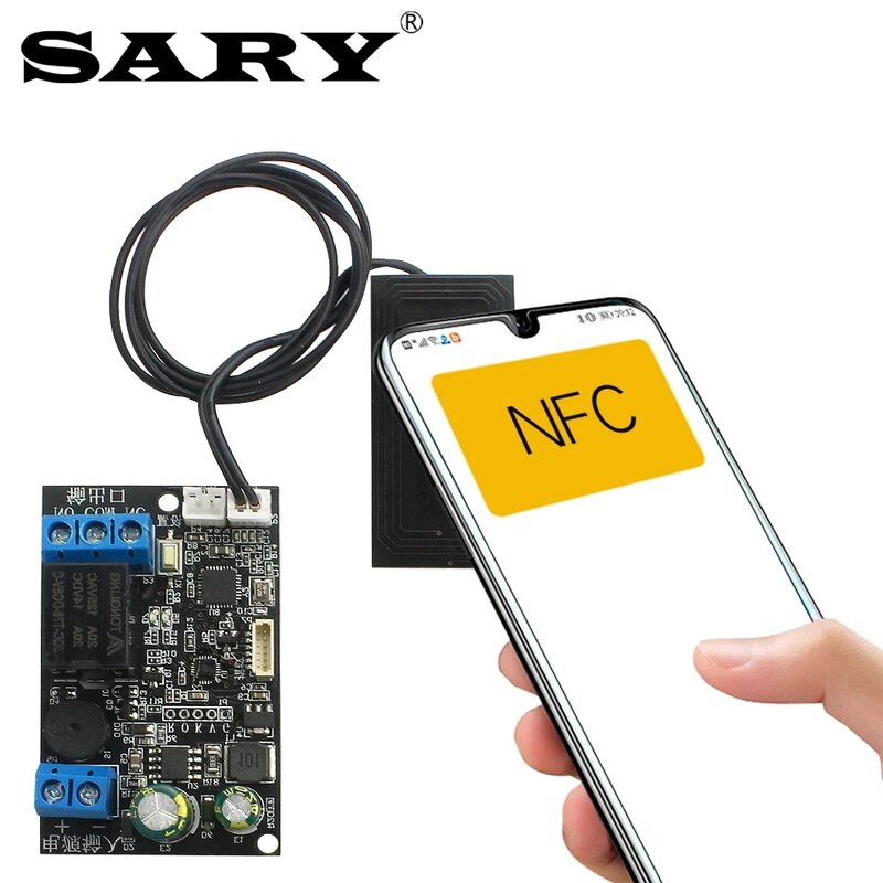 ลายนิ้วมือบอร์ดคอนโทรลโทรศัพท์มือถือ NFC Induction รีเลย์เมนบอร์ด IC Card 13.56Mhz Access Controller