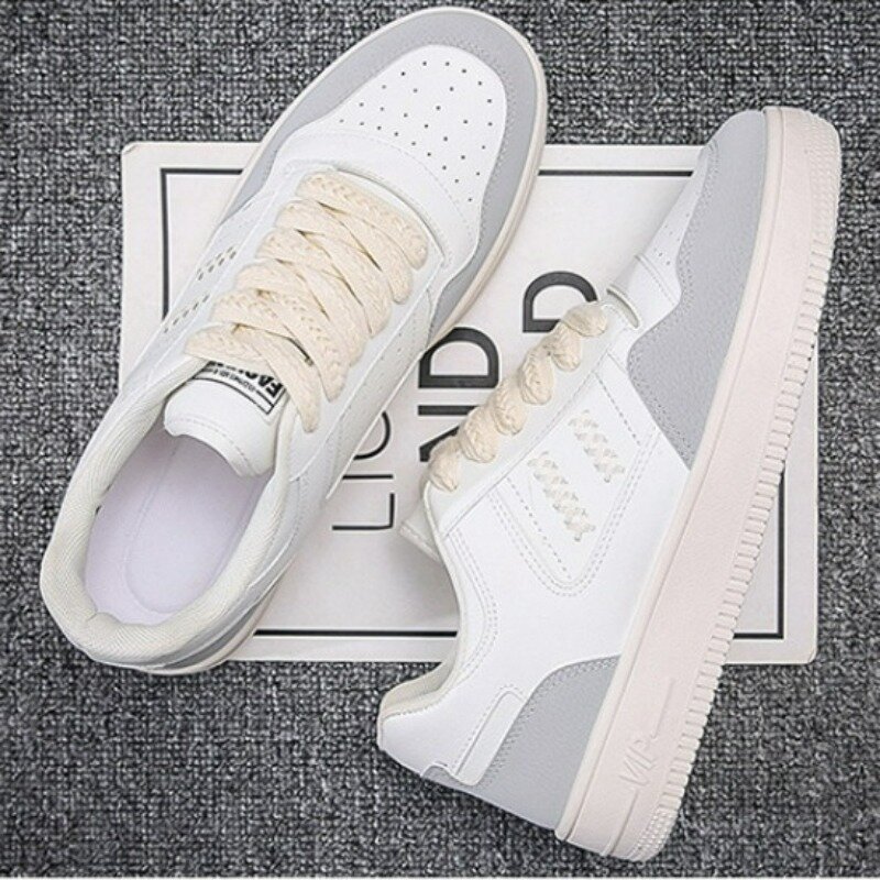 Casual Shoes for Men 2024 New Flat Breathable Canvas Shoes White Fashion Lace-up Sneakers Male Walking Shoe Zapatillas De Hombre