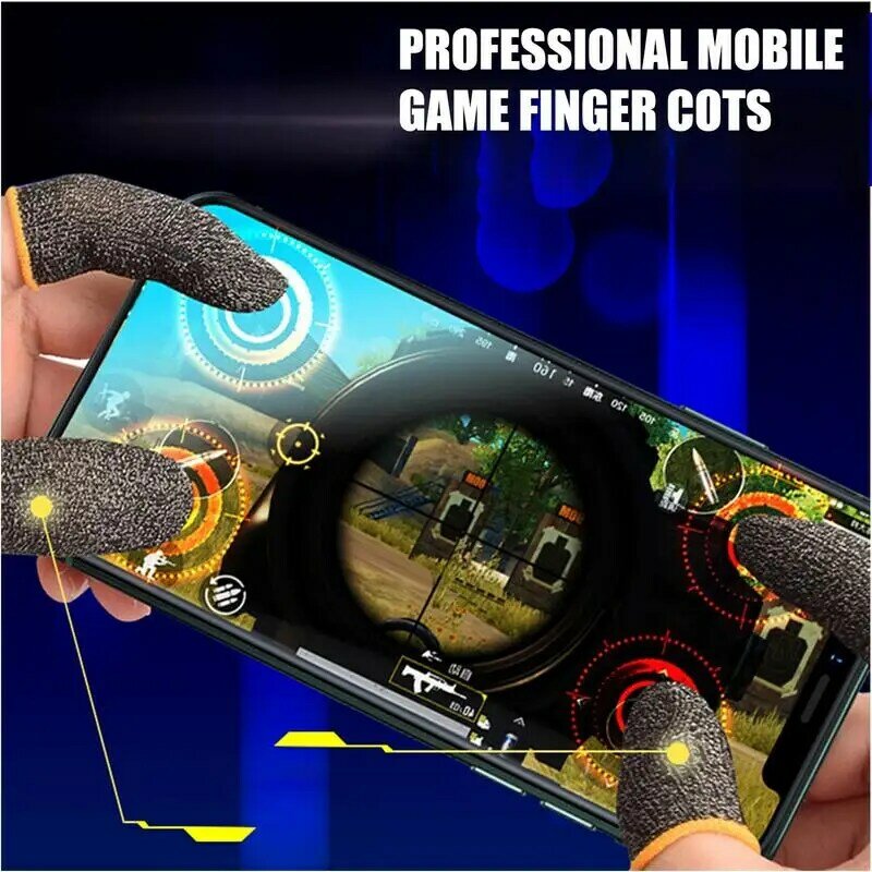 Gaming Finger Sleeve Breathable Fingertips For Games Anti-Sweat Touch Screen Finger Cots Cover Sensitive Mobile Touch Glove