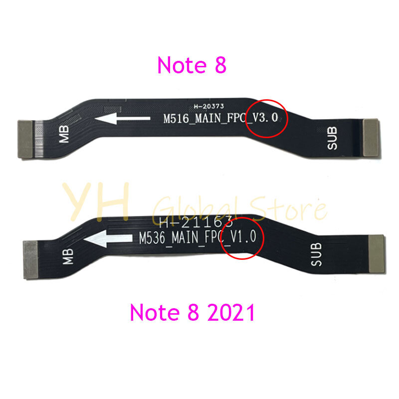 Conector de placa base para Xiaomi Redmi Note 8 Note8 2021, piezas de reparación de Cable flexible LCD