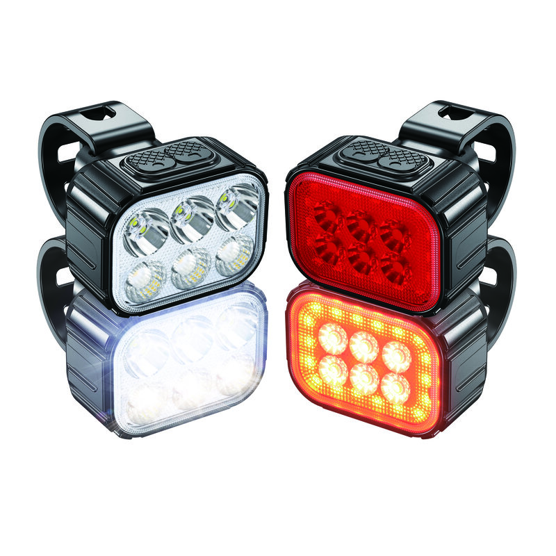 Juego de luces LED para bicicleta, luces traseras recargables IPX6 de 200 lúmenes para ciclismo/exterior/Camping