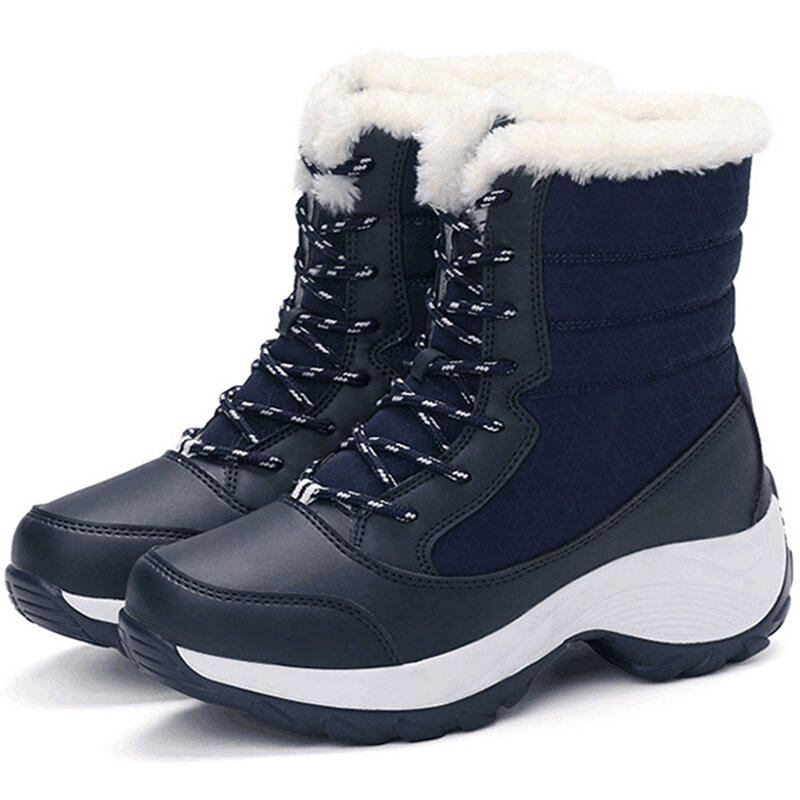 Botas leves para mulheres, sapatos de plataforma, saltos, manter aquecido, neve, fêmea, inverno