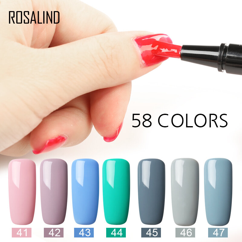 Гель-лак для ногтей ROSALIND, 5 мл, Гель-лак, чистый цвет, полуперманентный УФ-лак, удаляемый замачиванием, гибридное верхнее и Базовое покрытие для ногтевого дизайна, маникюр