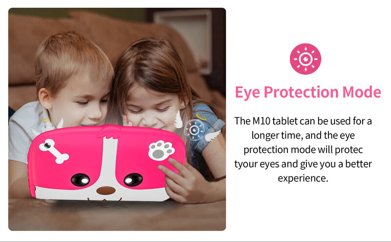 Tela HD pré-instalado Tablet com capa de silicone, MicroUSB DC Charge, câmera dupla, presente das crianças, 7 ", Novo, 2024