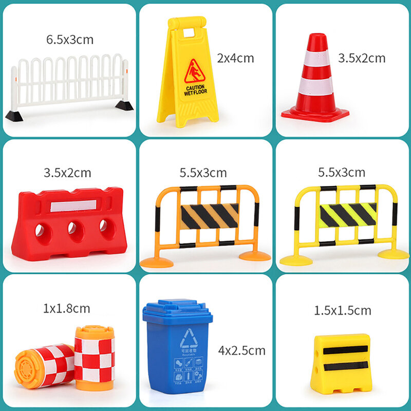 Children's Simulation Road Road Traffic Parking Lot Road Signs Obstacle Toy Model Cognitive Toy Model For Children's Teaching