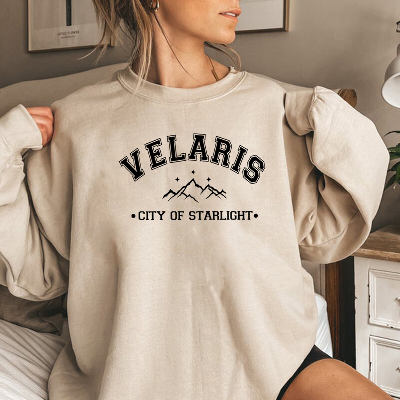 Sweatshirt Wanita Velaris The City Of Starlight Sarah J Maas ACOTAR SJM Booky Hoodie Throne Of Glass Feyre Rhysand Sweatshirt
