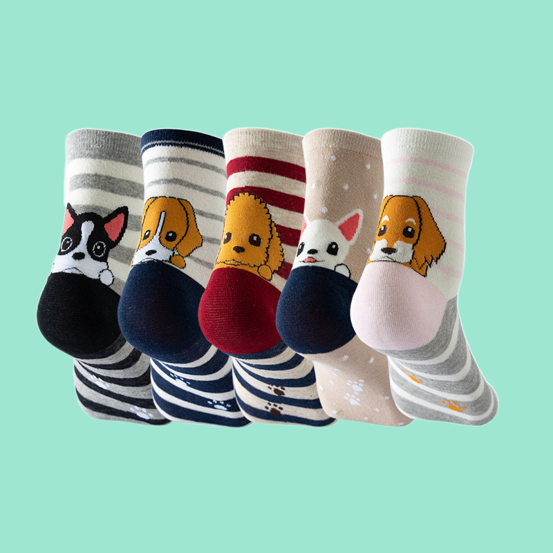 漫画の猫の柔らかい綿の靴下,女性のためのキュートで面白い個性,クリスマスギフト,高品質,ファッショナブル,5ペア,10ペア