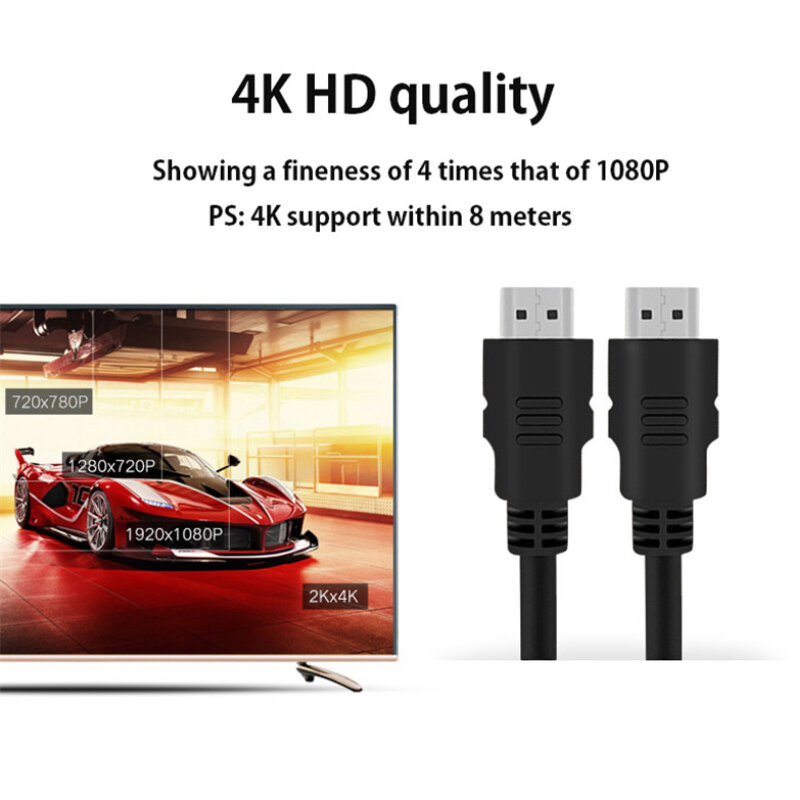 Cabo HDMI para HDMI para TV HD, LCD, Laptop, PS3, Projetor, Computador, 4K, 3D, 60FPS, 1,5 m, 2m, 3m, 5m, Nova Venda