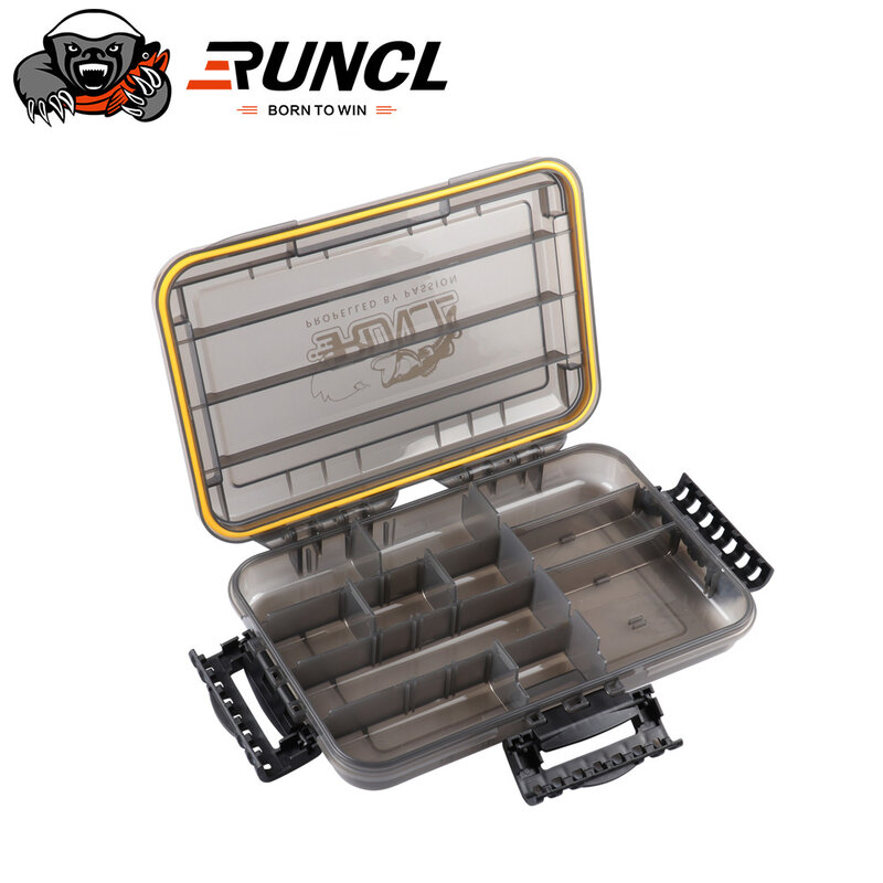 RUNCL-방수 인감 낚시 상자, 루어 후크 상자 보관 양면 고강도 낚시 태클 박스, 낚시 액세서리