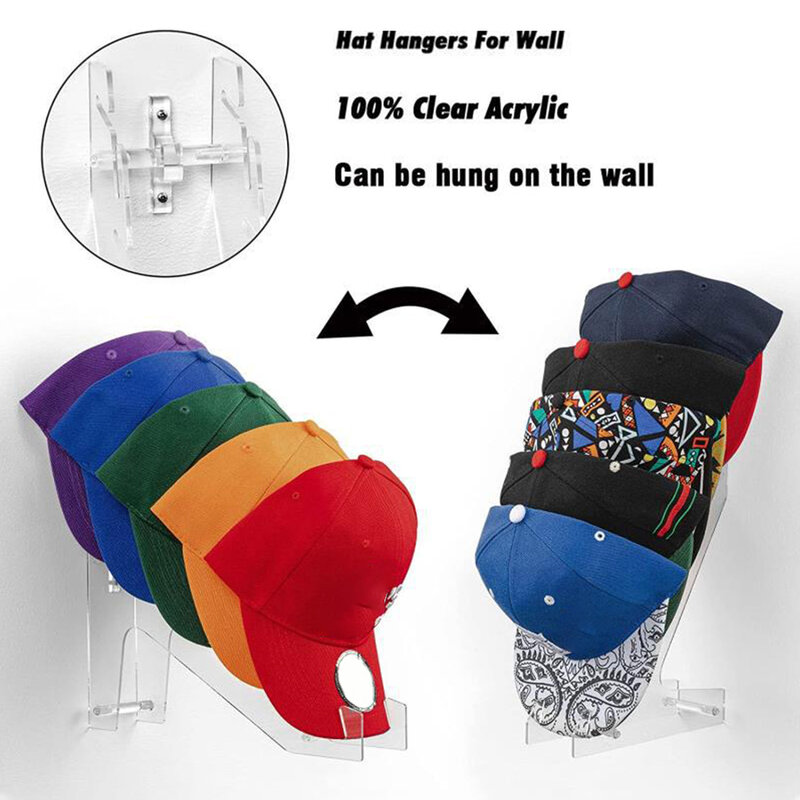 壁掛け式野球帽ディスプレイラック、耐久性のある大容量帽子ラック、寝室のクローゼット