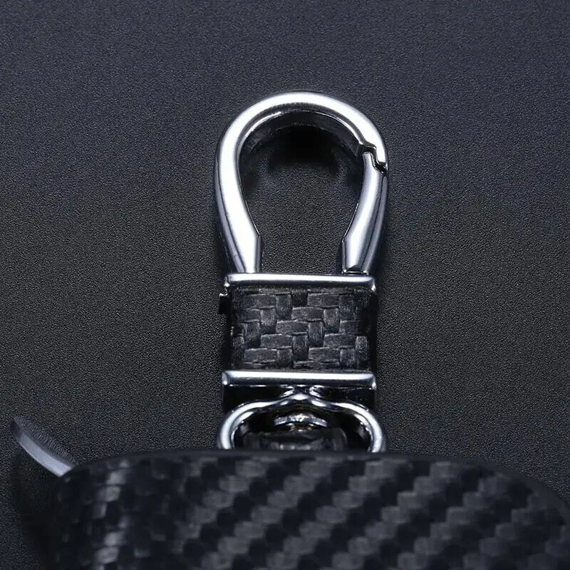 88 Logos Leather Car Keychain Key Case Cover Zipper Key Case Carbon fiber pattern Car-styling Auto Accessories