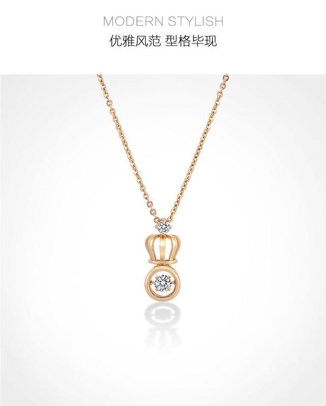 Collier en or véritable 18K avec pendentif en diamant et pierres précieuses, bijou fin Vintage pour femmes, couronne de battement de cœur