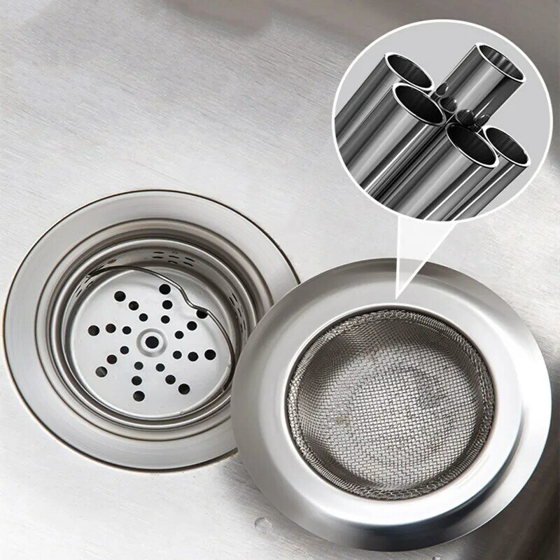 Household Sewer Sink Garbage Filter High-Quality Stainless Steel Filter Vegetable Basin Washbasin Cage Anti-Blocking Filter